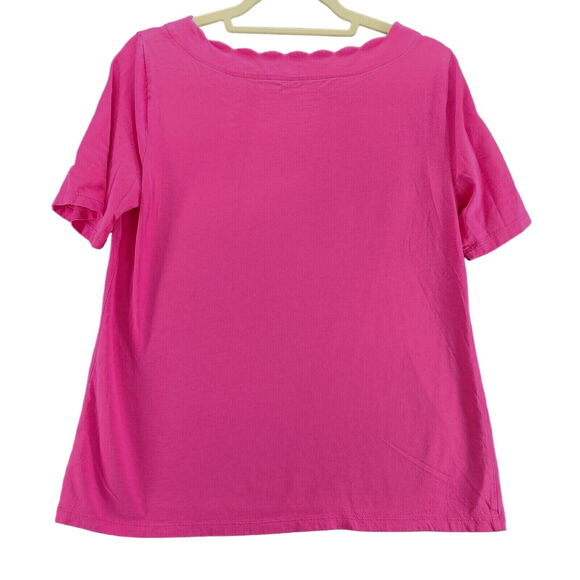 Talbots Womens T-Shirt Pink Size Medium 100% Pima Cotton Short Sleeve Pullover - Picture 2 of 12